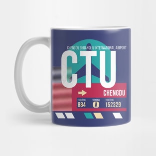 Chengdu, China (CTU) Airport Code Baggage Tag Mug